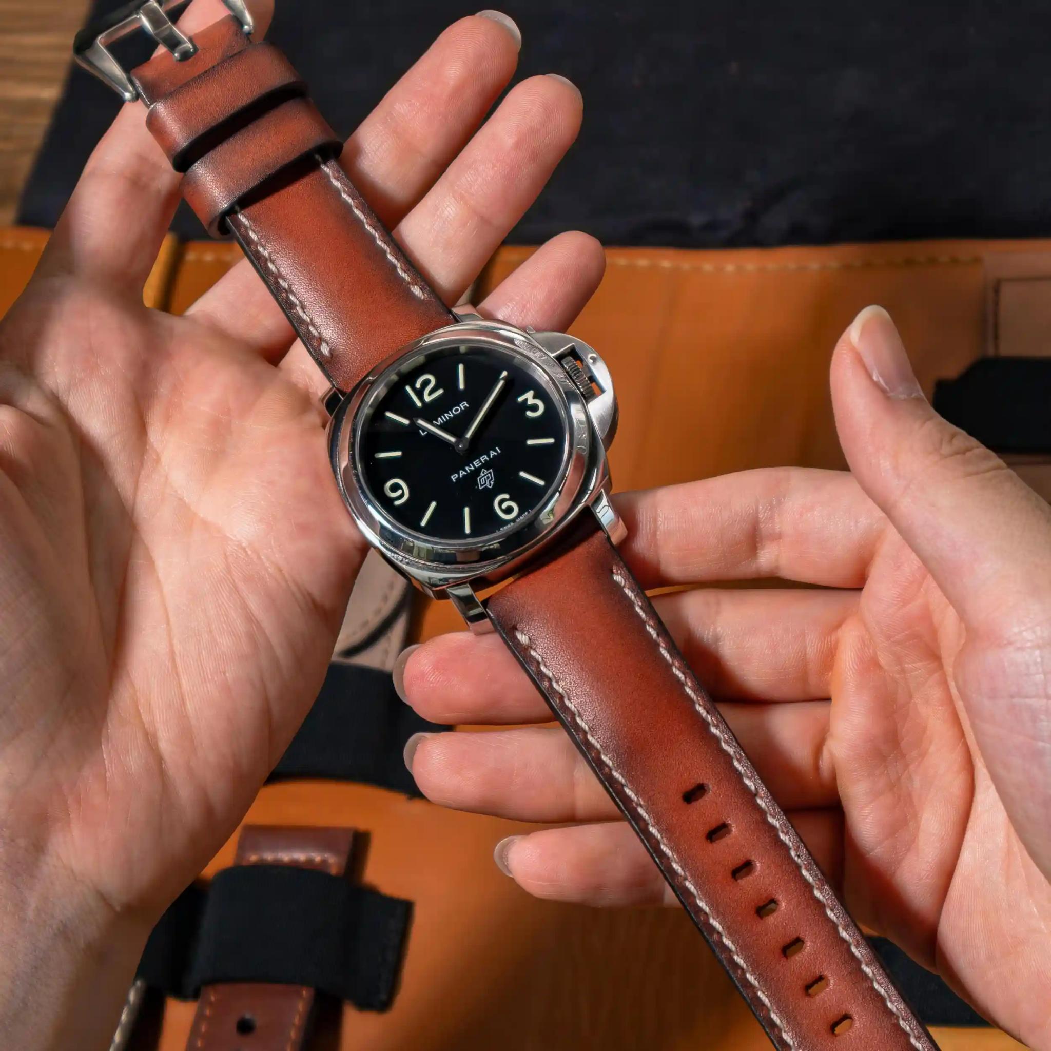 Panerai Leather Strap – Deep Red