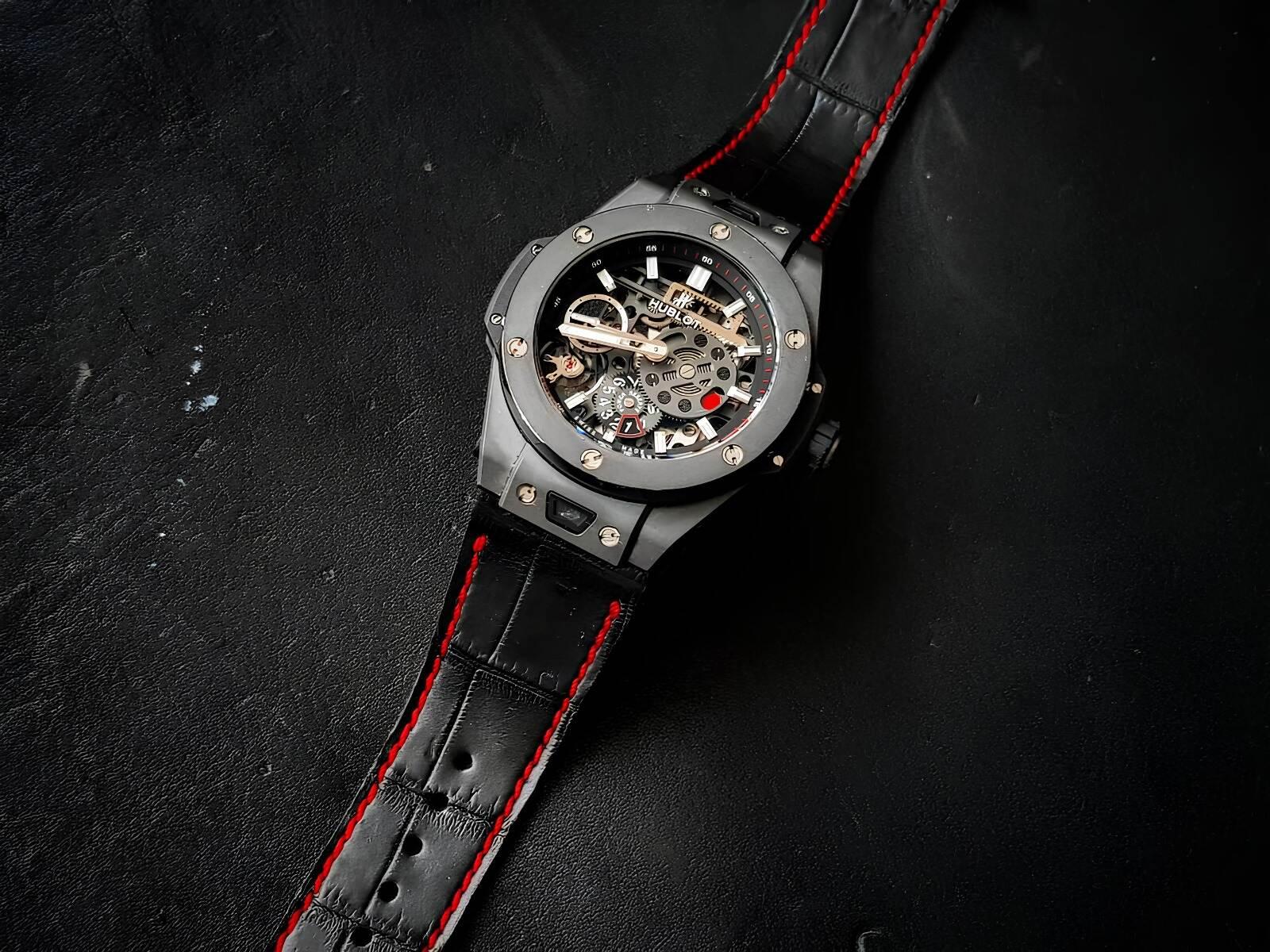 Hublot Crocodile Strap – Black Croco