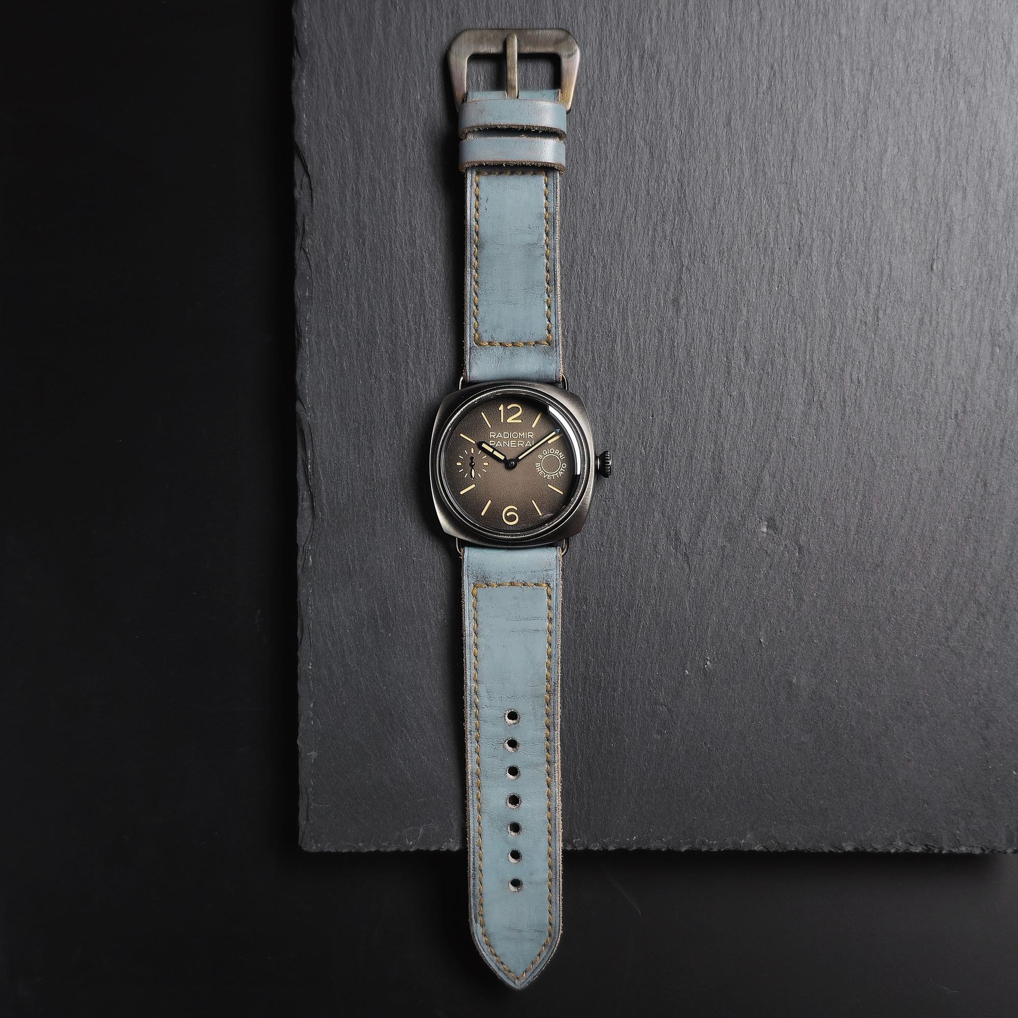 Vague Blue – Leather Watch Strap
