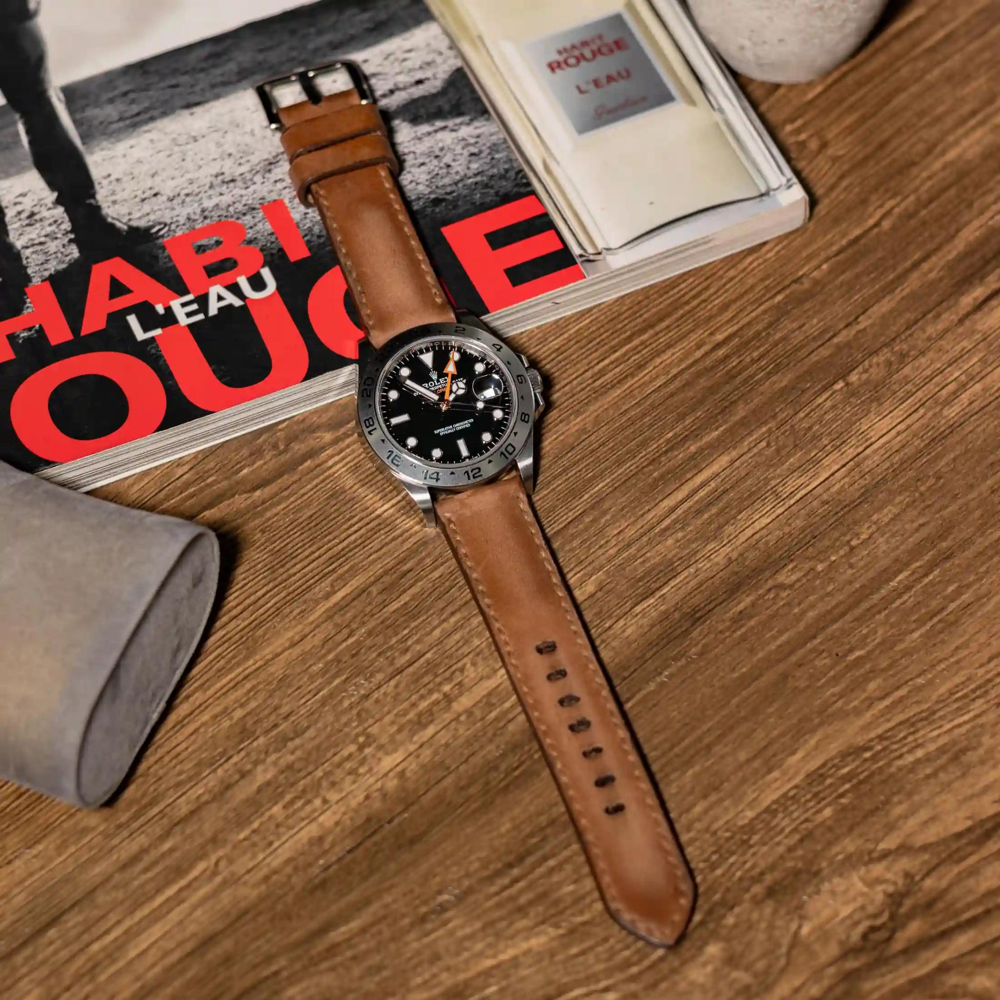 Rolex Leather Strap – Deep Brown Strap
