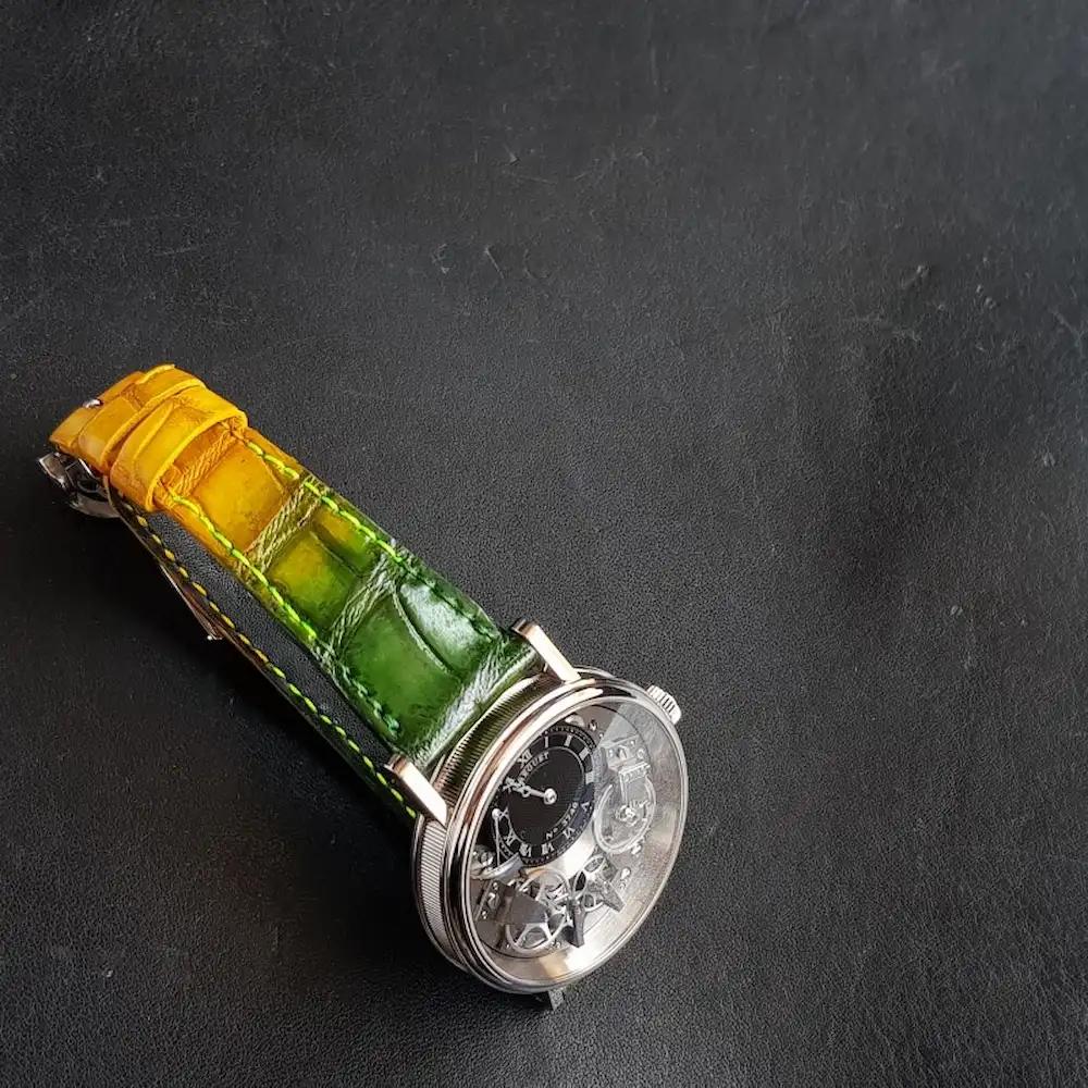 Two-Tone Green-Yellow Croco – Crocodile Watch Strap