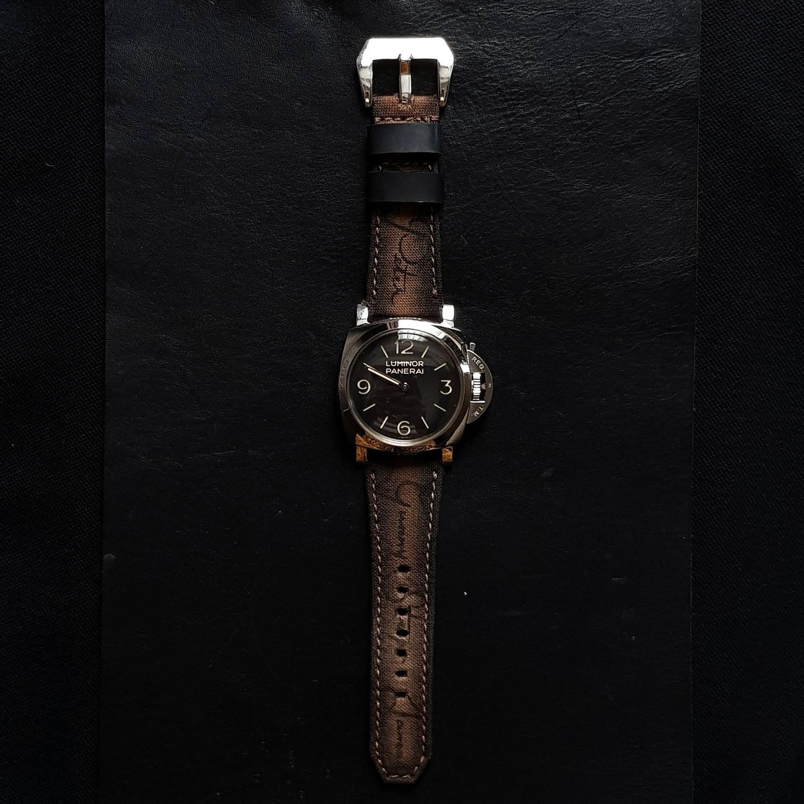 Canvas Brown Patina Scritto – Canvas Watch Strap