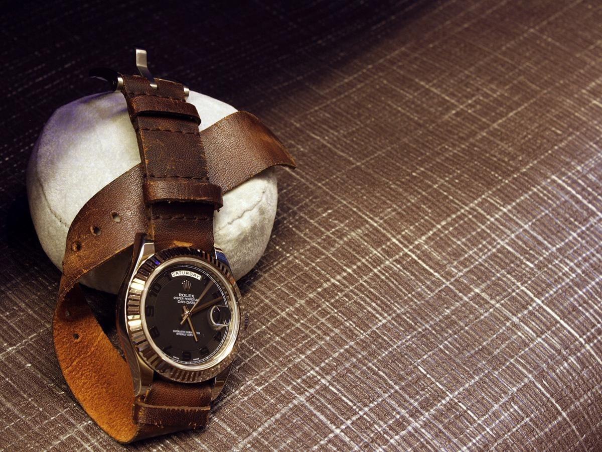 Distressed Single Pass – Leather Watch Strap