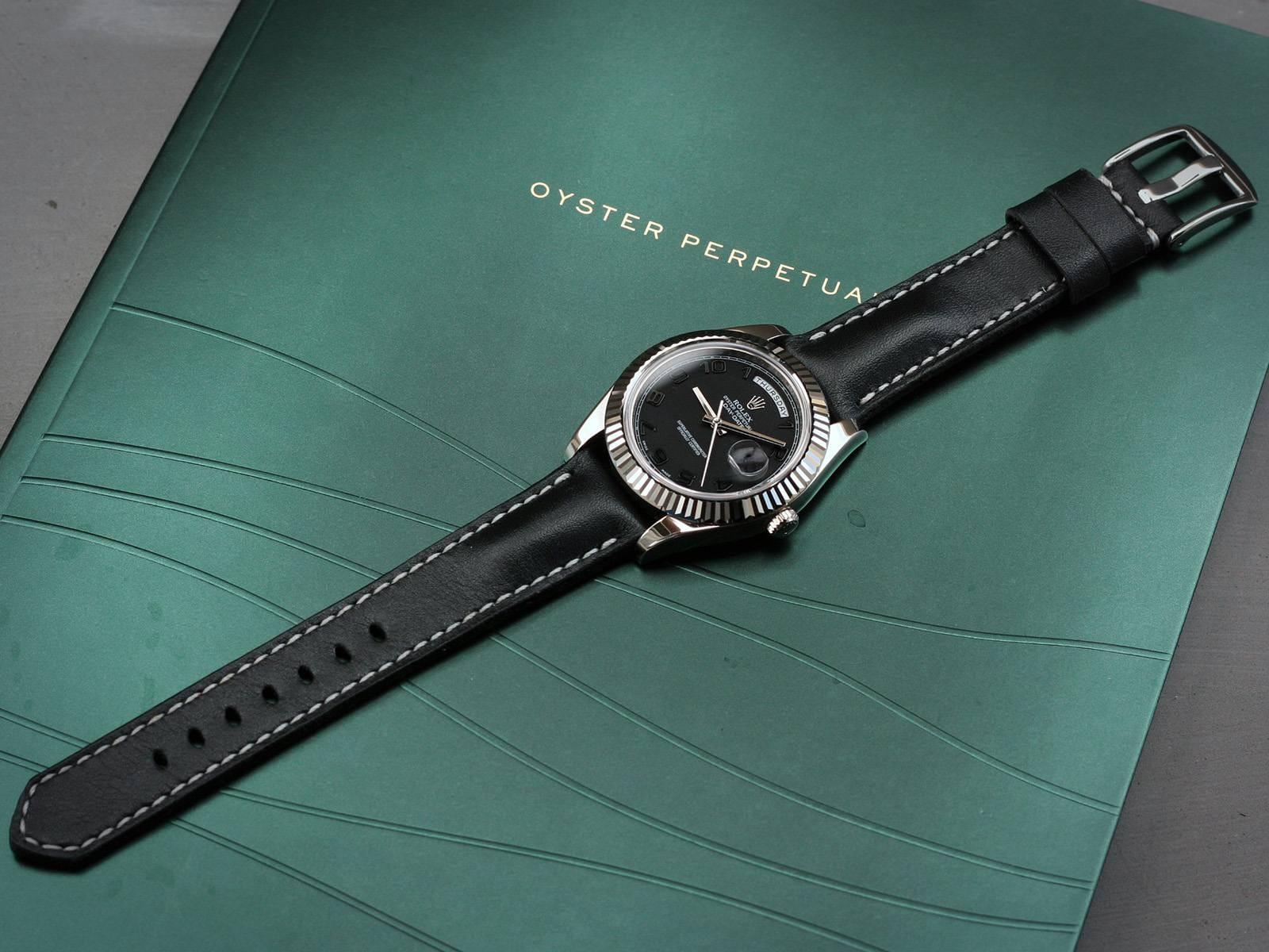 Black Padded – Leather Watch Strap