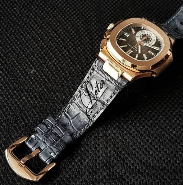 Grey Croco with Scritto – Crocodile Watch Strap