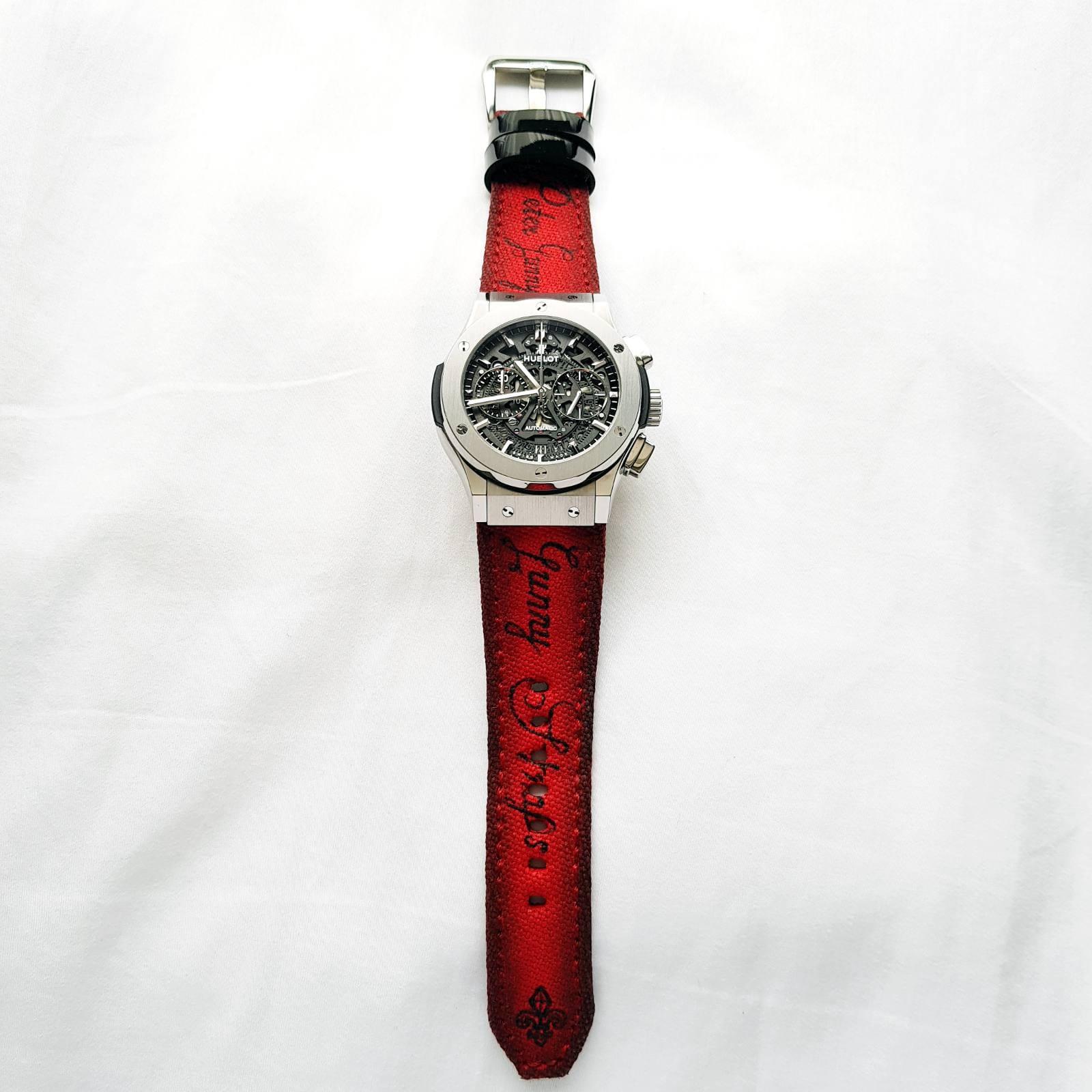 Japanese Canvas Red Patina Scritto – Canvas Watch Strap