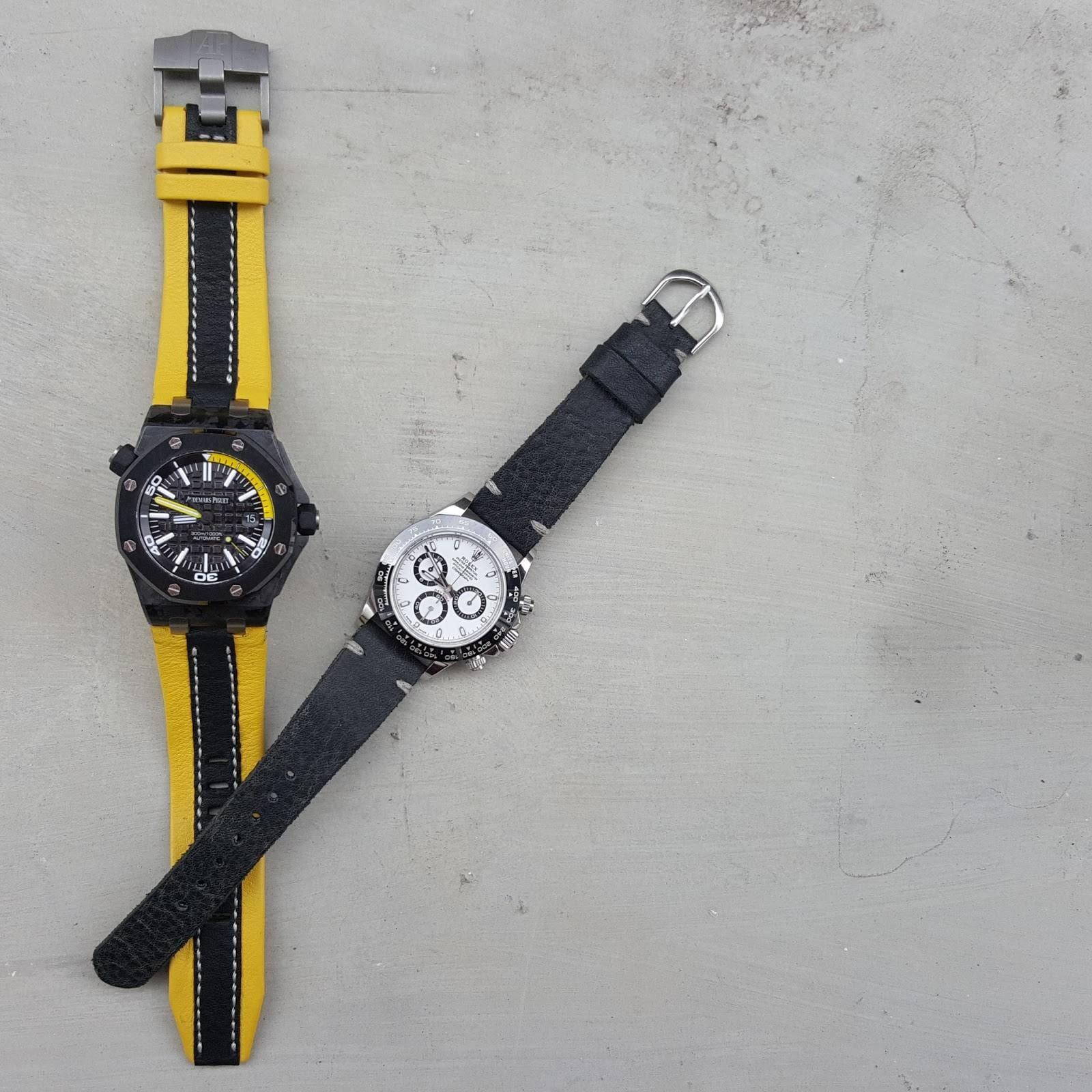 Threesome Yellow Black – Leather Watch Strap