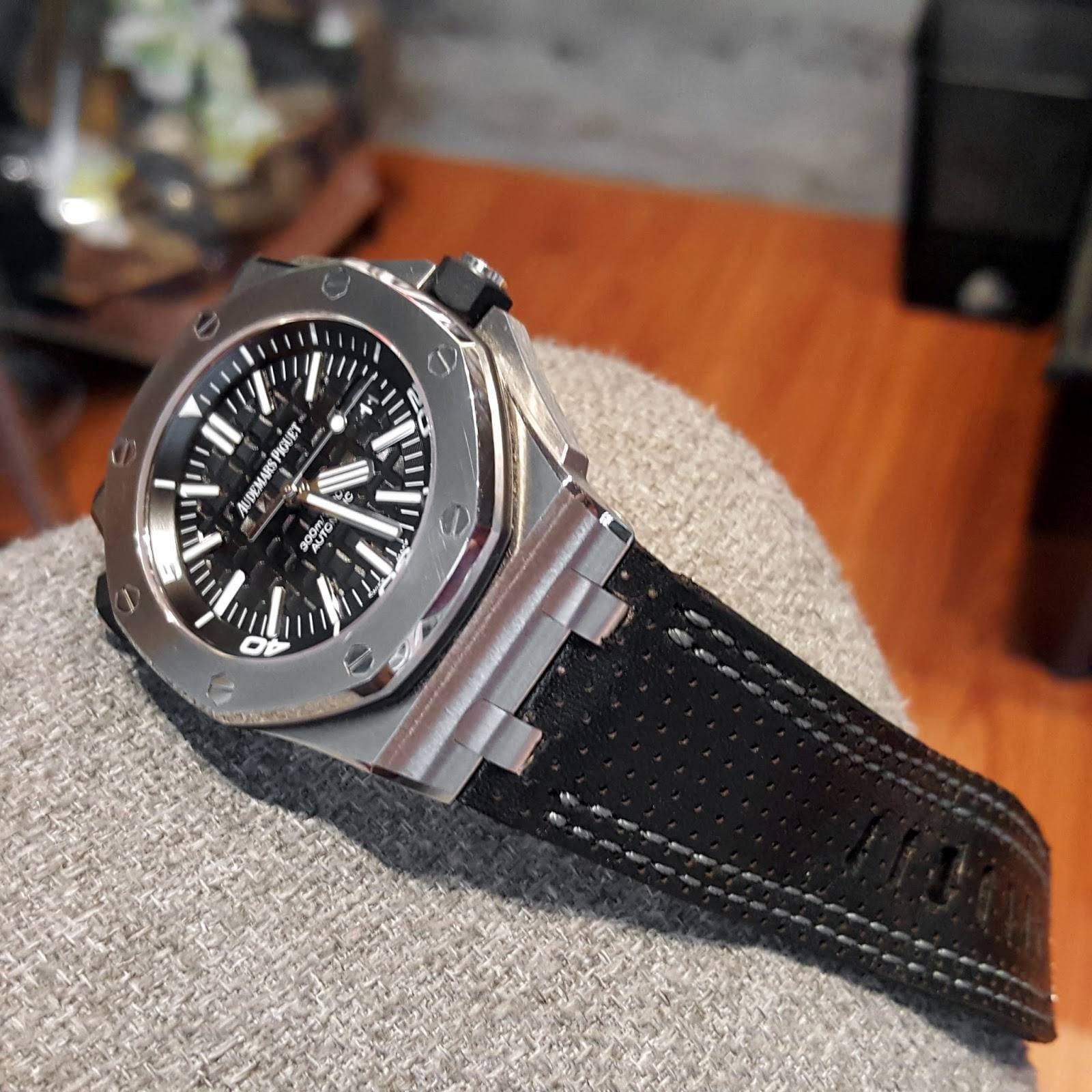 Black Perforated – Leather Watch Strap