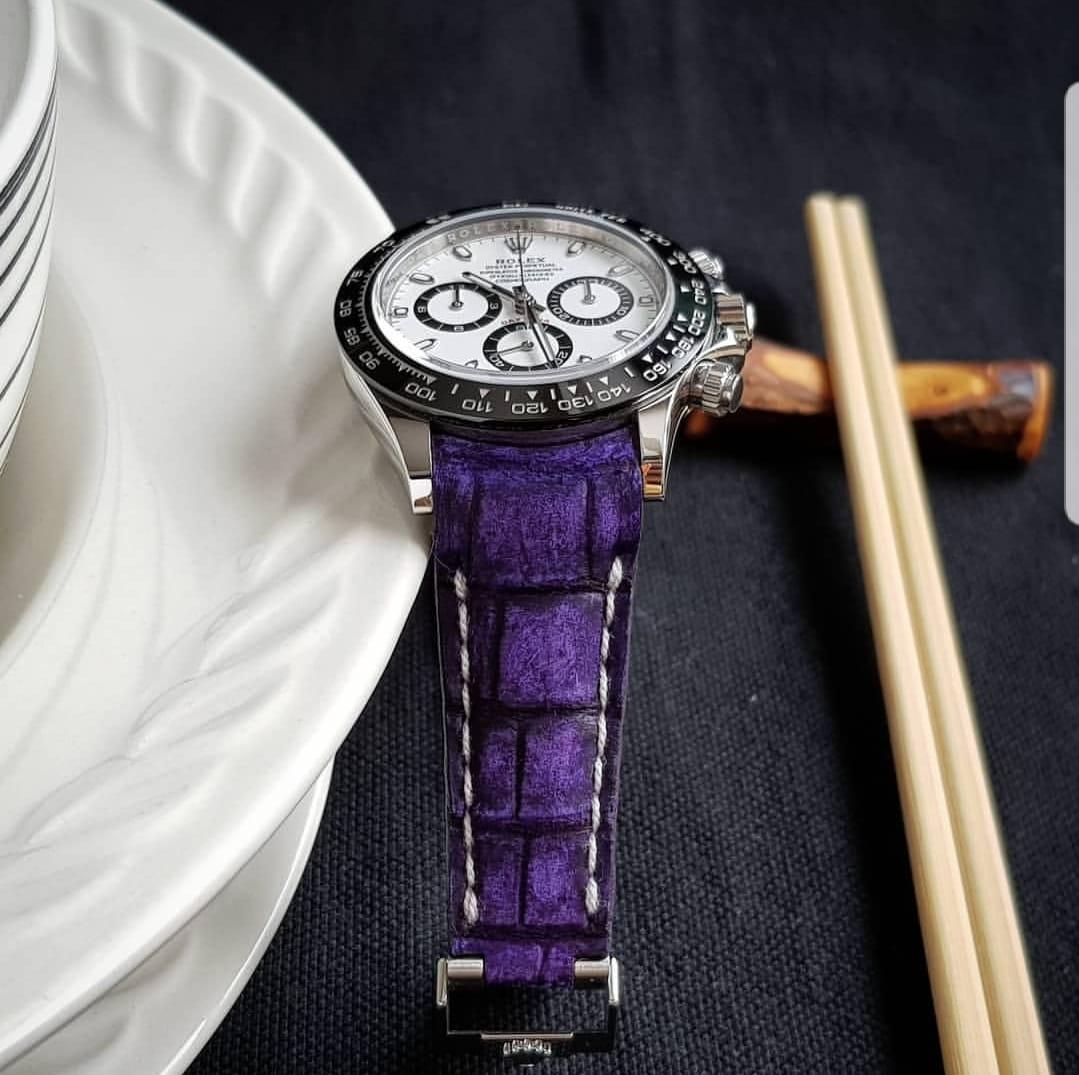 Purple Croco Nubuck – Crocodile Watch Strap