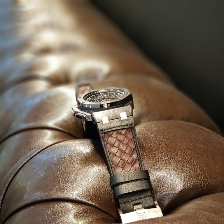 Weaved 360 Black Brown – Leather Watch Strap