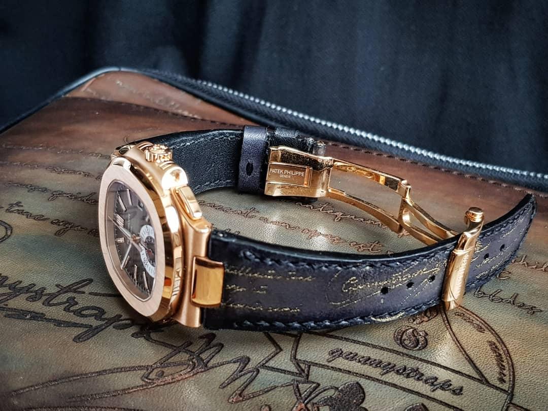 Ready Made – Black Patina with Gold Scritto Strap