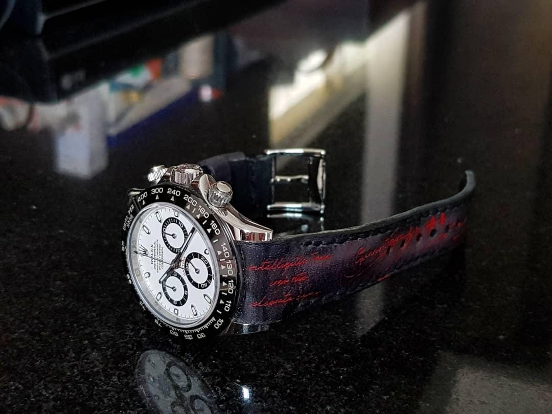 Ready Made – Black Patina with Red Scritto Strap