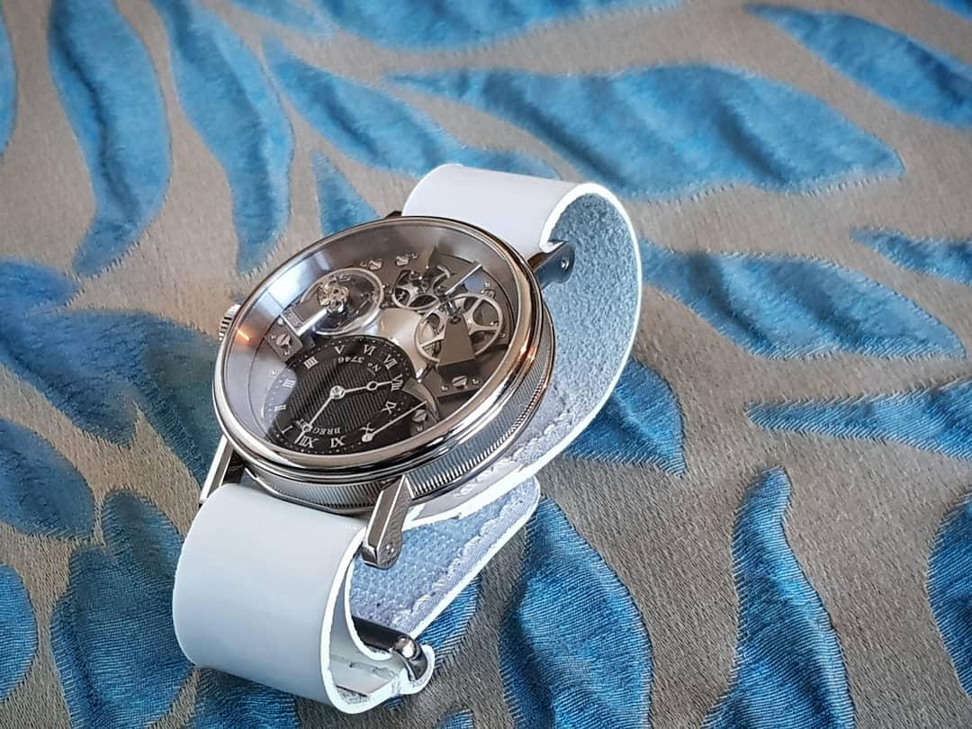 White Flax Single Pass with Hook & Loop – Leather Watch Strap