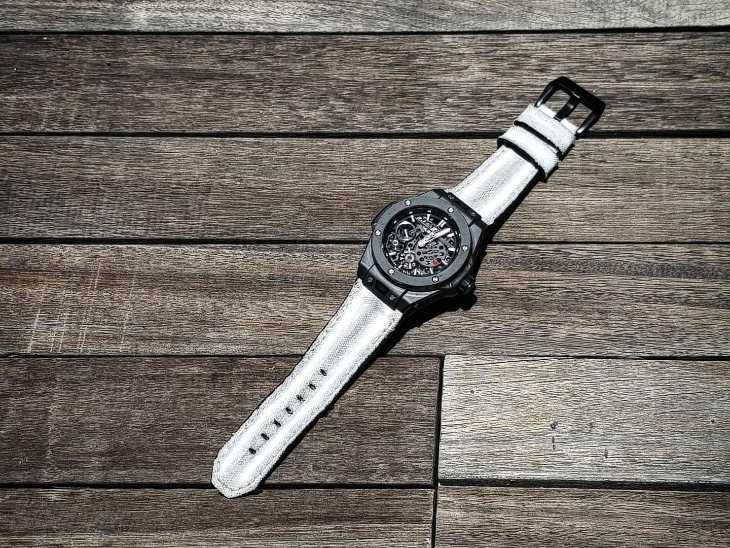 Hublot Canvas Strap – Double Muscular Vintage White
