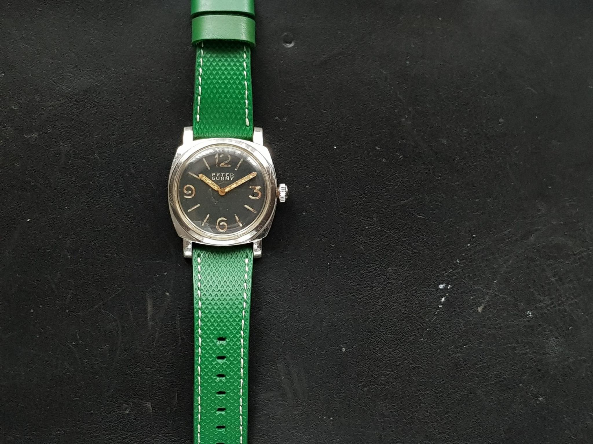 Green Stupa – Leather Watch Strap
