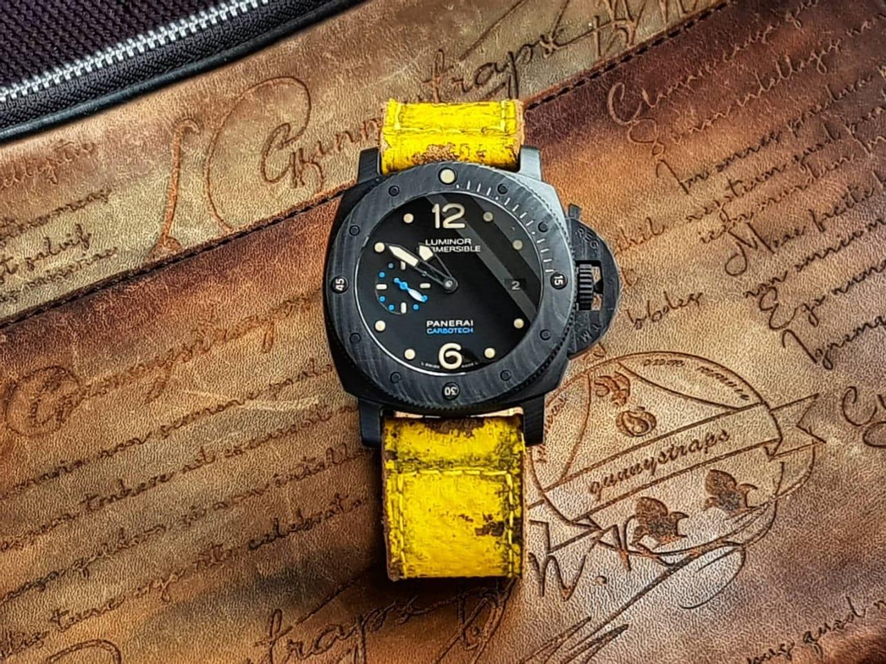 Yellow Coral – Leather Watch Strap