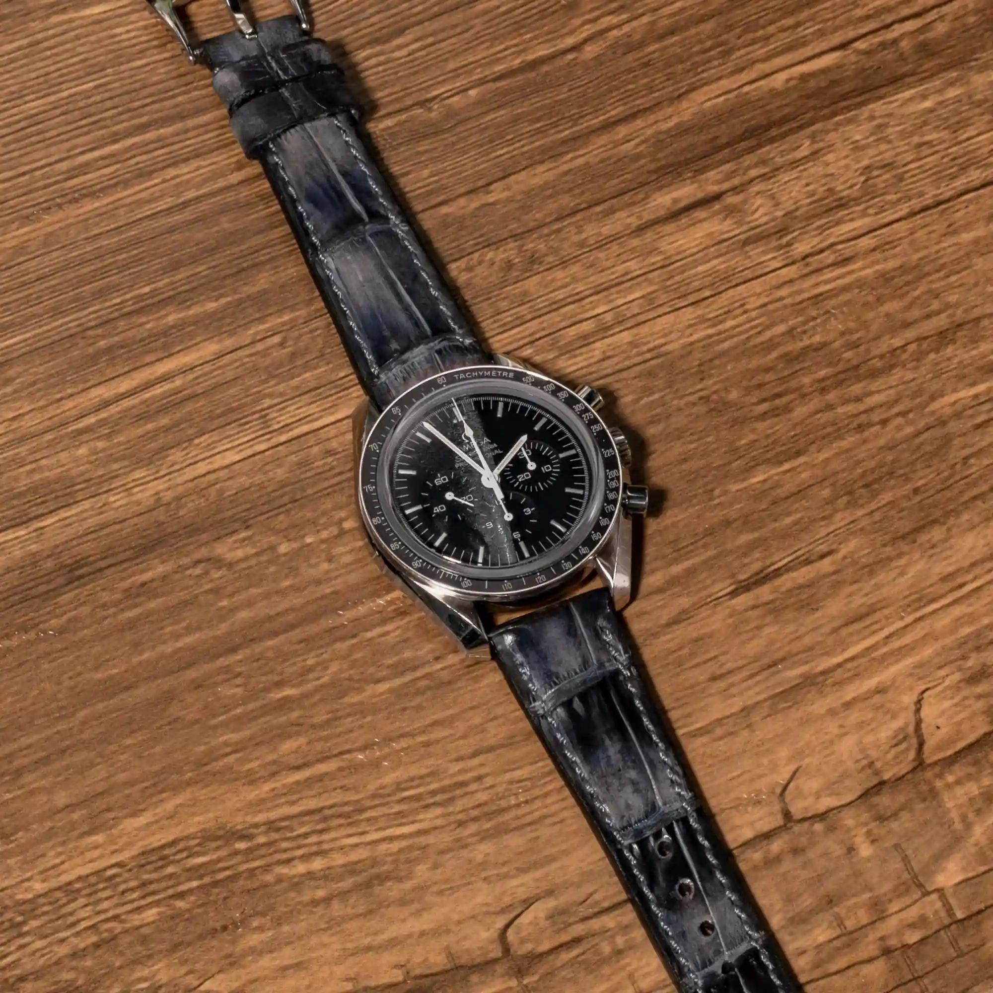 Anthracite Croco – Crocodile Watch Strap