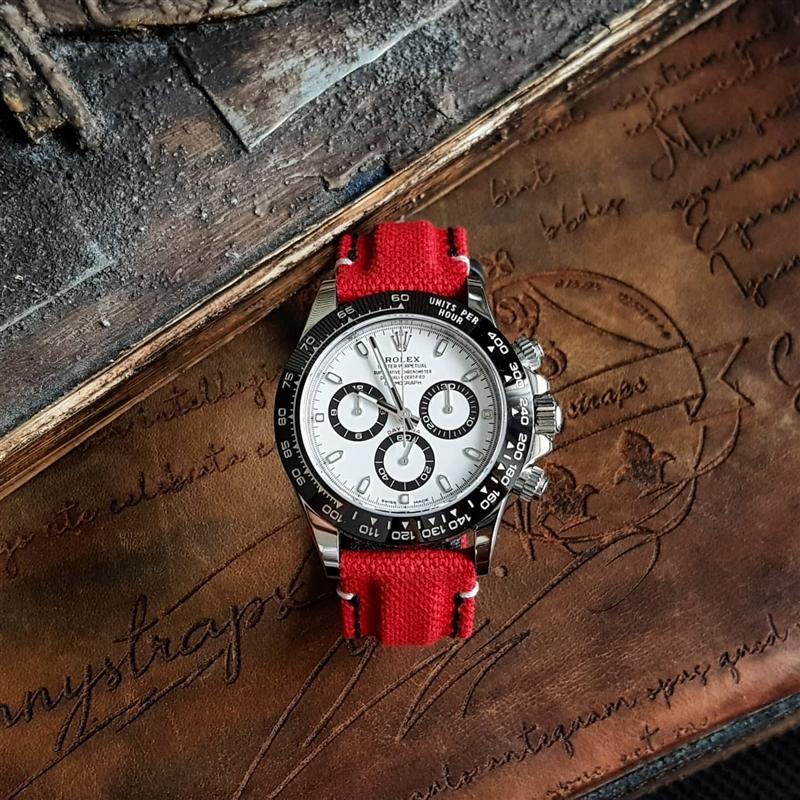 Canvas Red Hook & Loop with Extreme Padded Style – Canvas Watch Strap