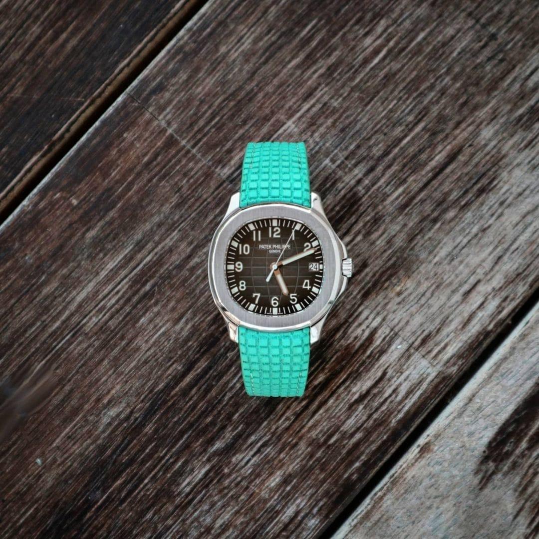 Extreme Chessboard Tiffany Blue – Leather Watch Strap