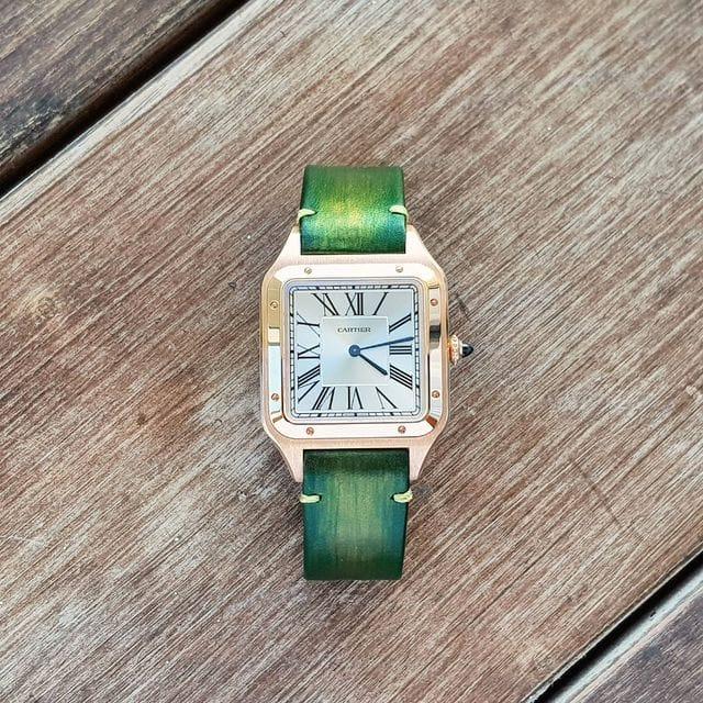 Metallic Green – Leather Watch Strap