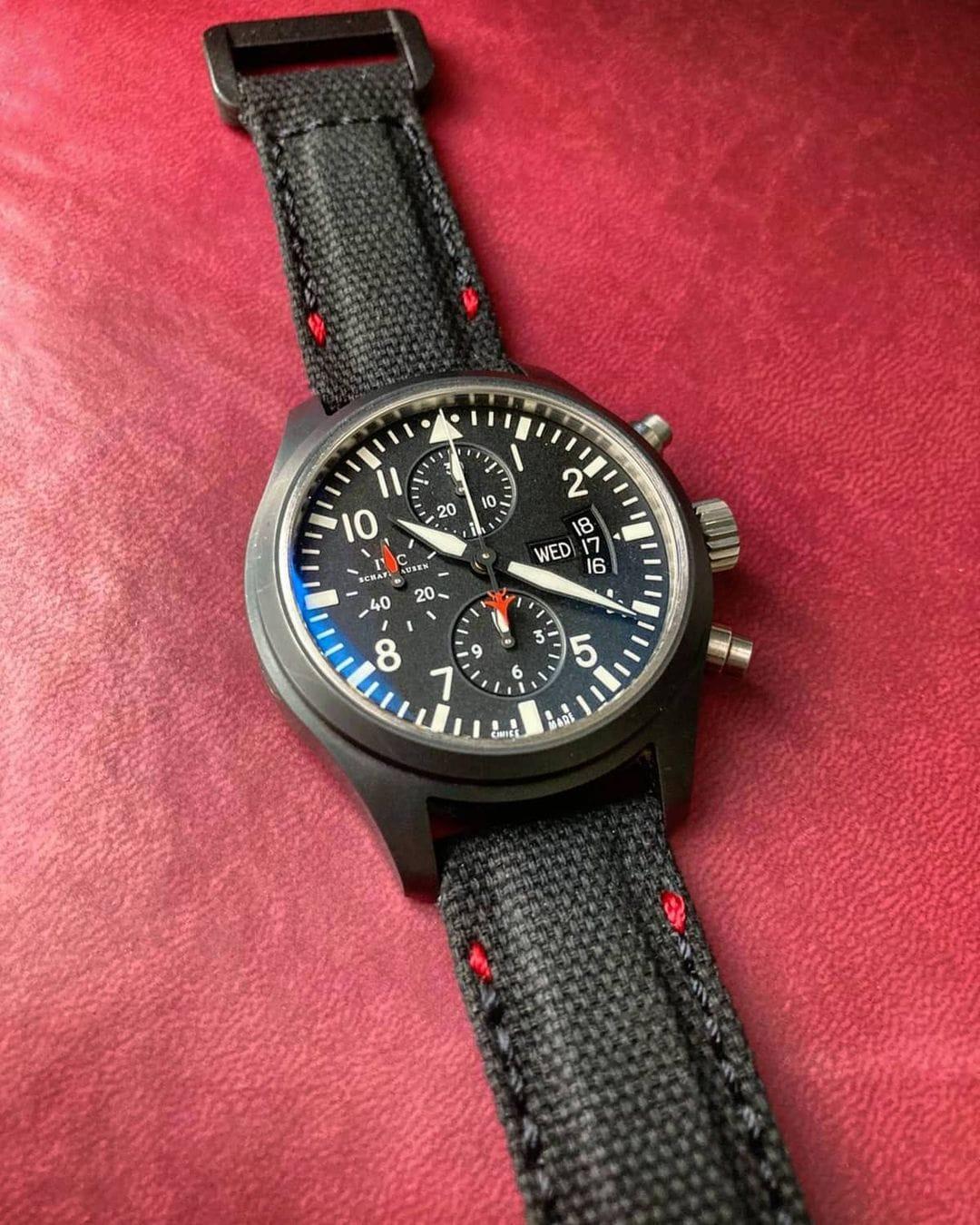 Canvas Black with Extreme Squared Padding Hook & Loop – Canvas Watch Strap