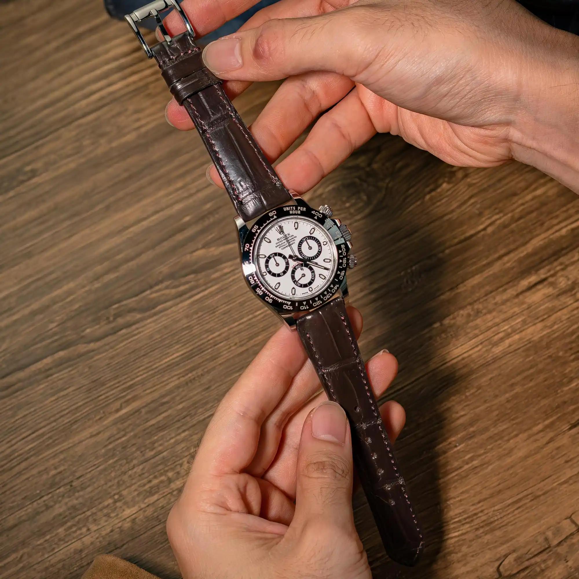 Dark Brown Croco – Crocodile Watch Strap