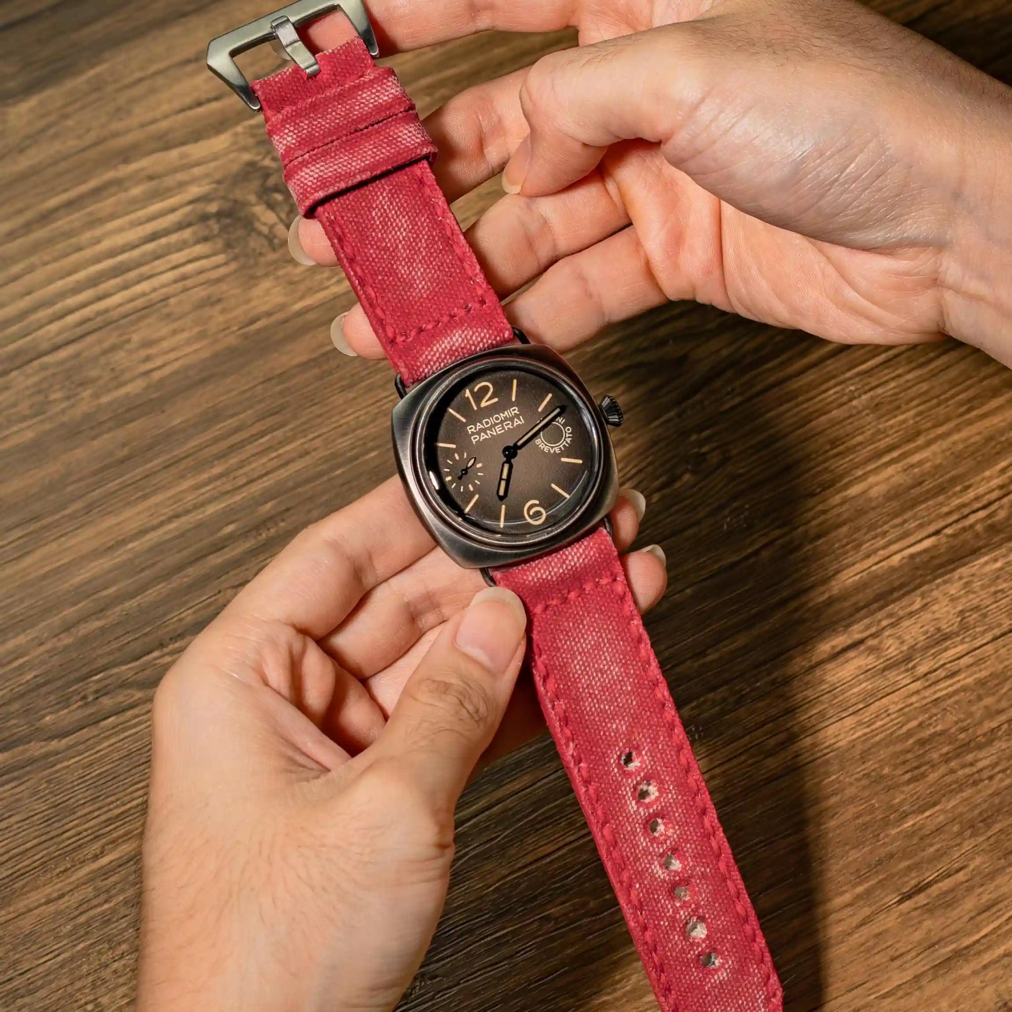 Canvas Red No. 1 – Canvas Watch Strap