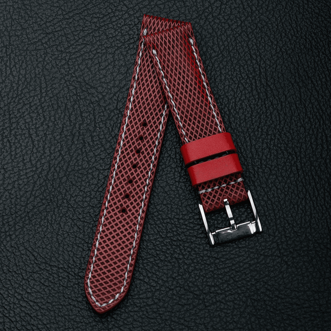 Omega Leather Strap – Red Stupa