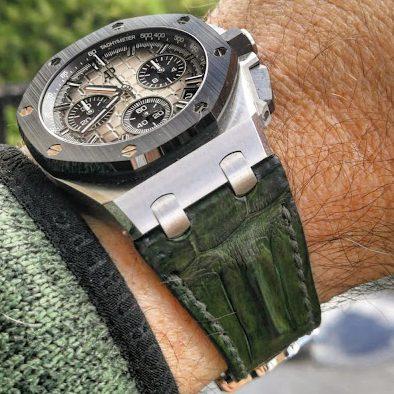 Dark Green Hornback Croco – Crocodile Watch Strap