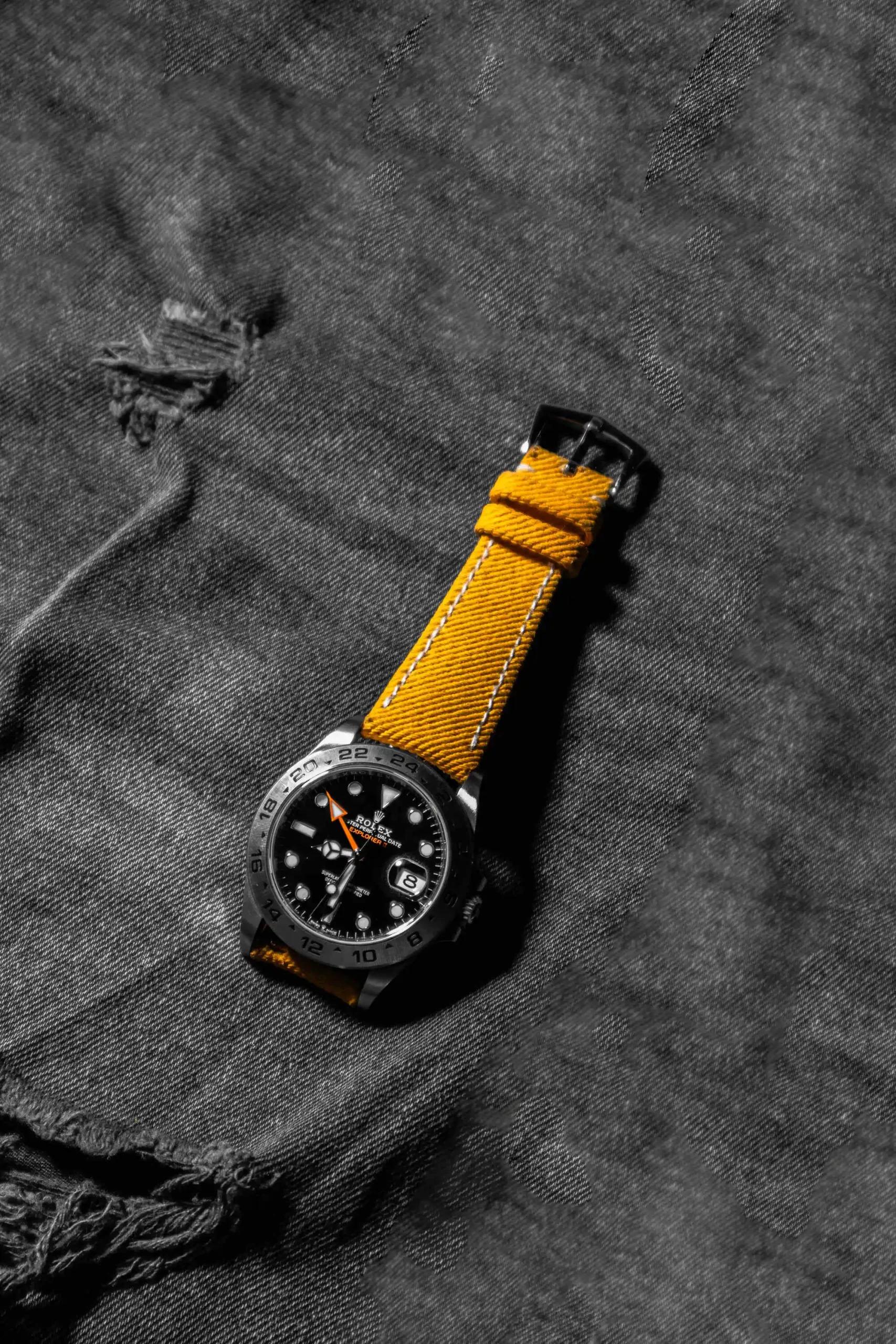 Rolex Canvas Strap – Yellow Denim