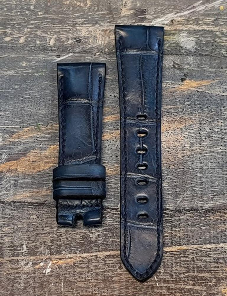 Dark Navy Blue Croco – Crocodile Watch Strap