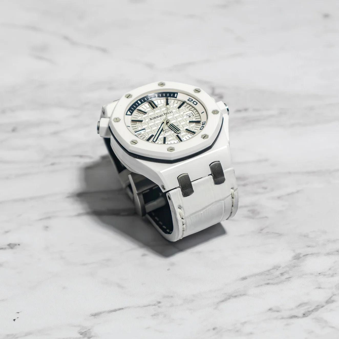 Audemars Piguet Straps - White Croco by Gunny Straps