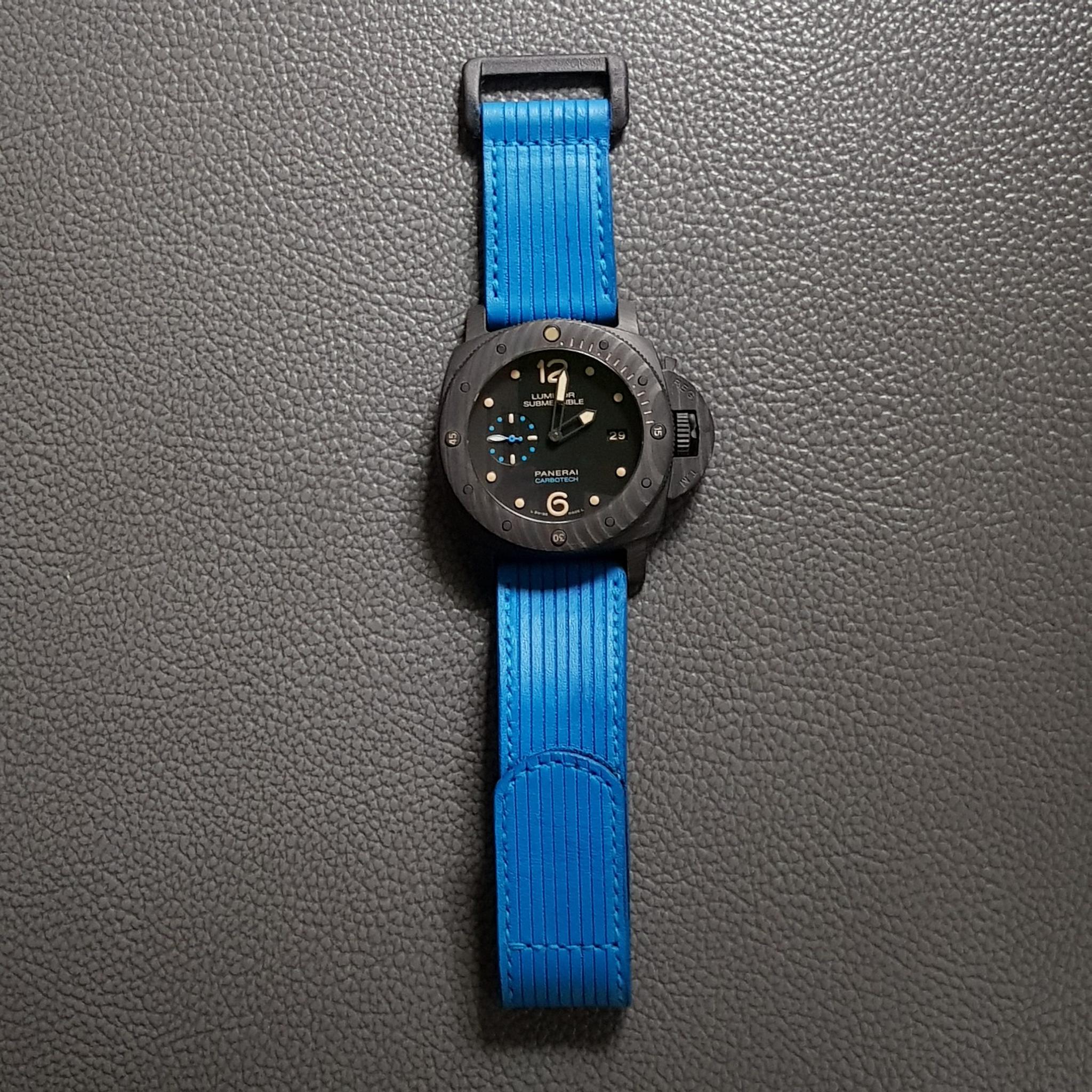 Flight Eagle Pam Blue – Leather Watch Strap