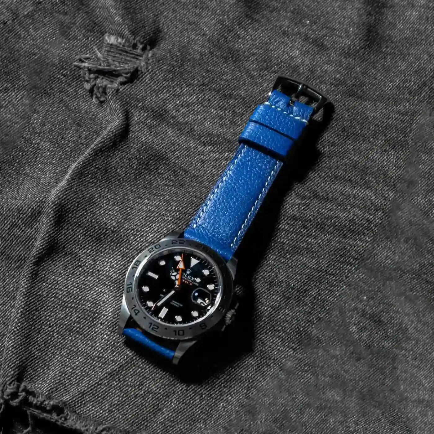 Rolex Leather Strap – Pebble Blue