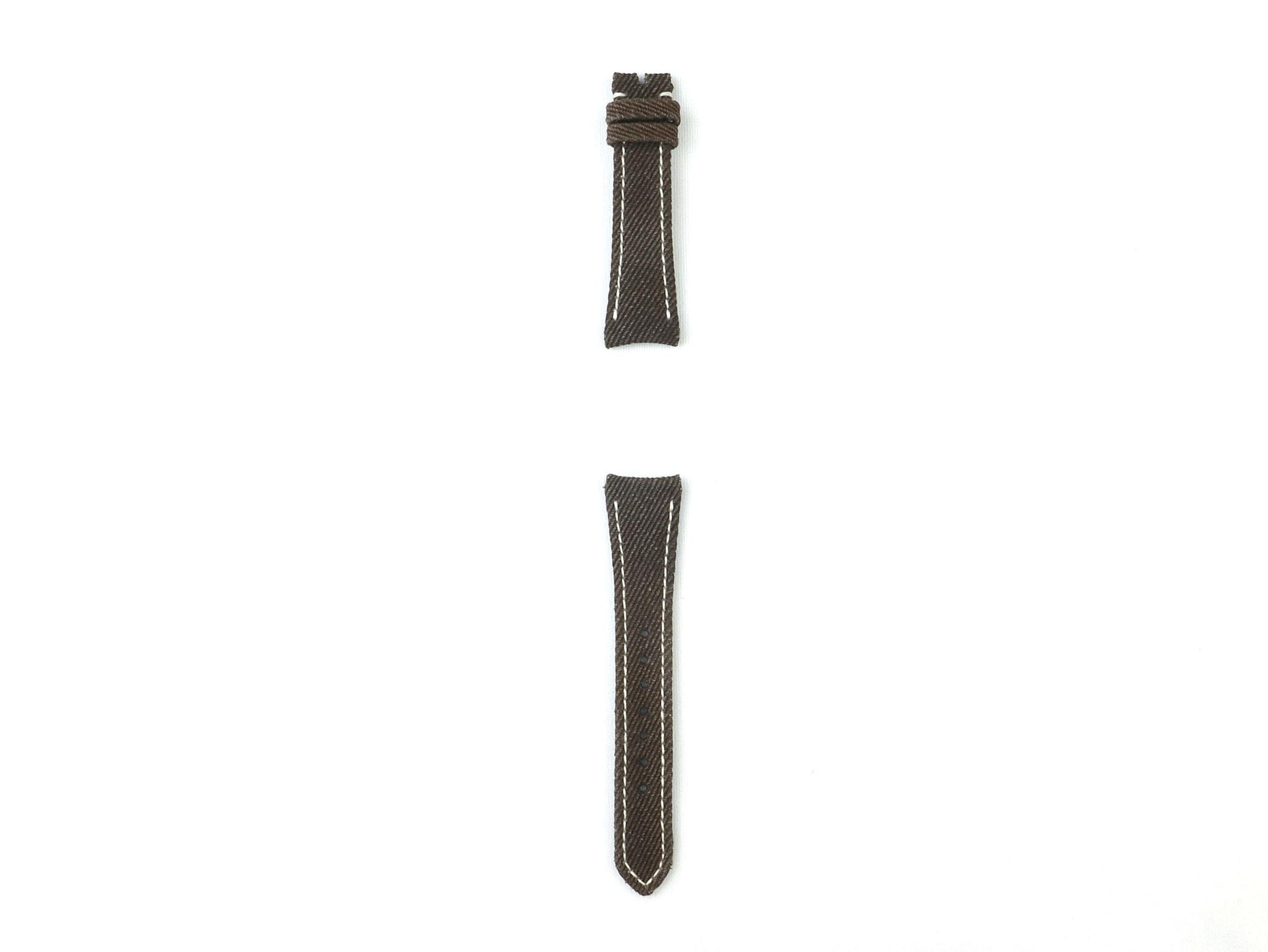 Omega Canvas Strap – Dark Brown Denim