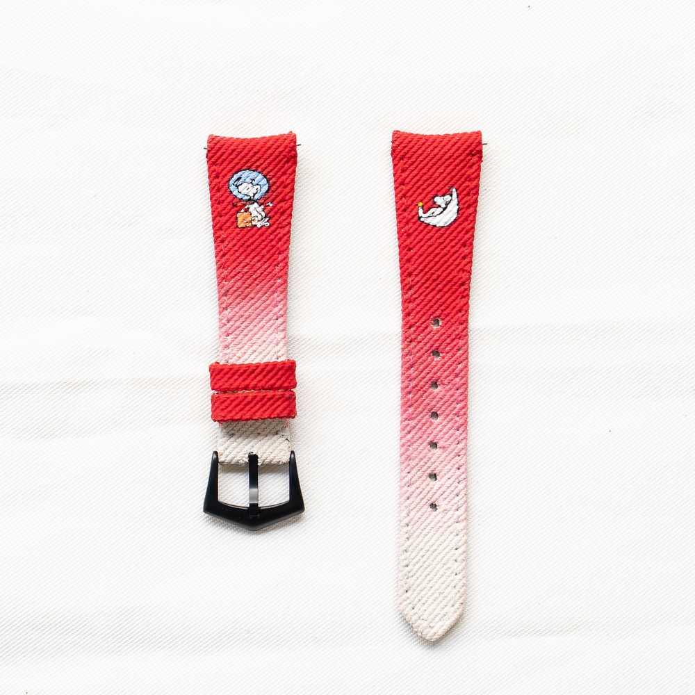 Two Tone Red White Denim Snoopy – Denim Watch Strap