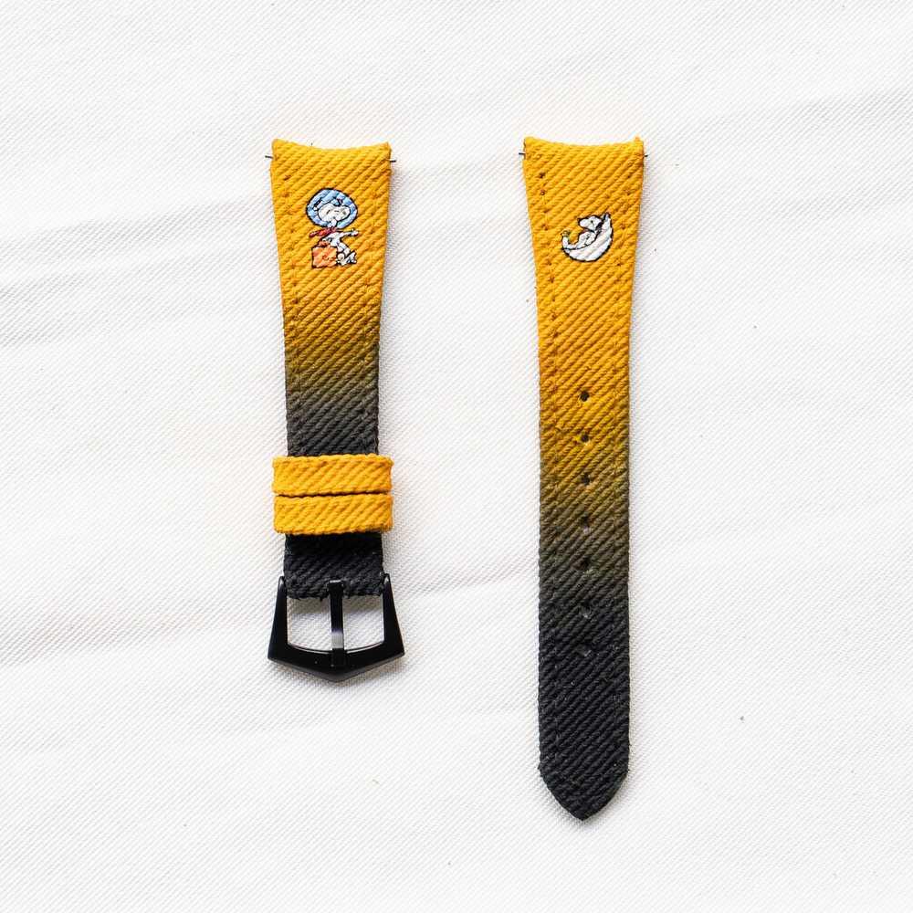 Two Tone Yellow Black Denim Snoopy – Denim Watch Strap