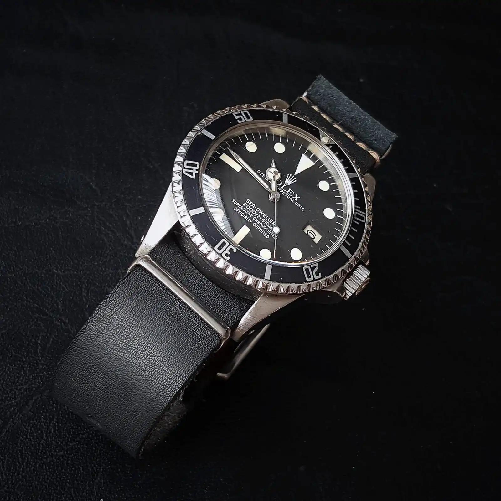 Rolex Leather Strap – Black Single Pass Strap