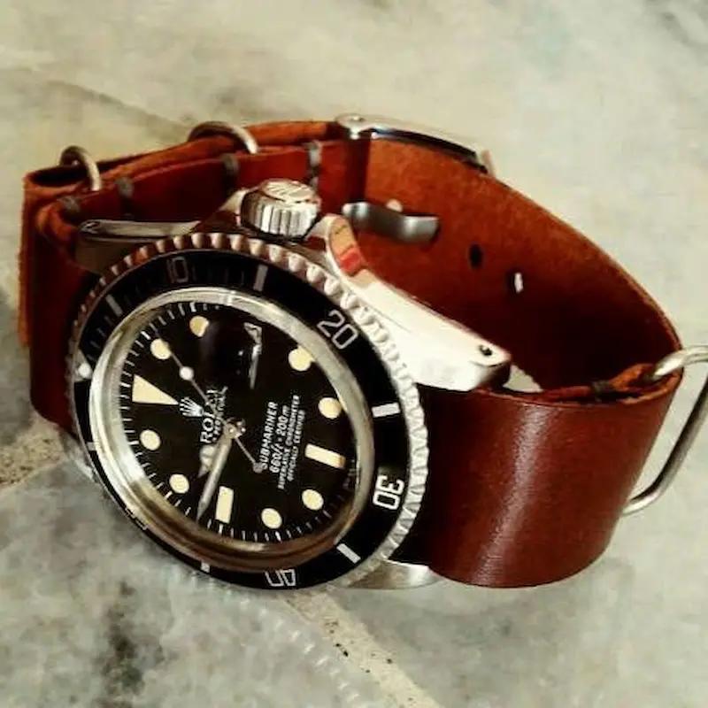 Rolex Leather Strap – Burnt Umber Single Pass