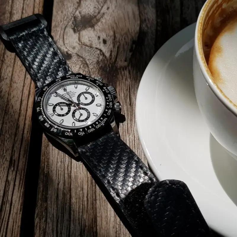 Rolex Leather Strap – Carbon Hook & Loop