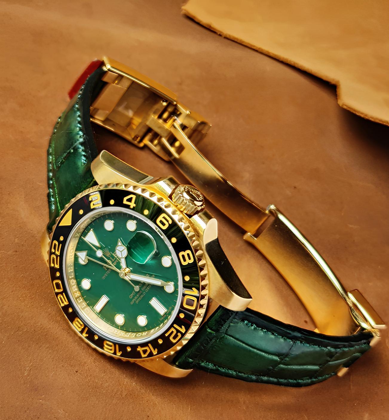 Rolex Crocodile Strap – Emerald Croco
