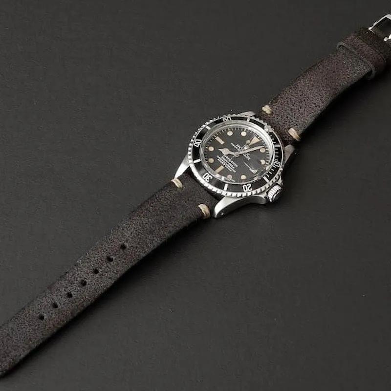 Rolex Leather Strap – Minimalist Ebony