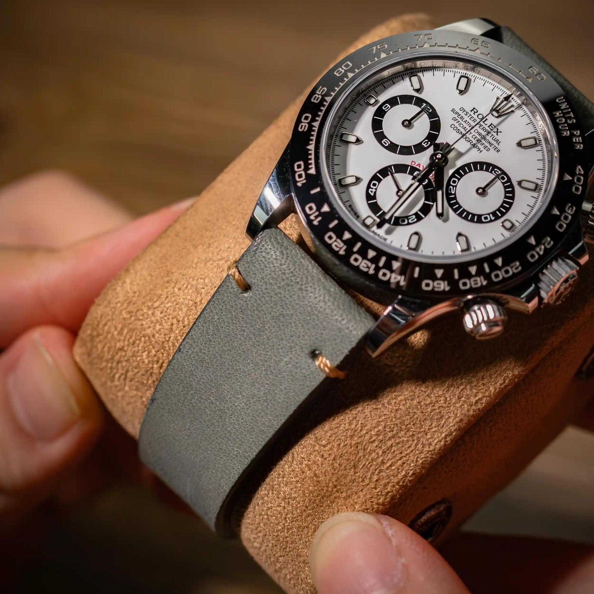 Minimalist Grey – Leather Watch Strap