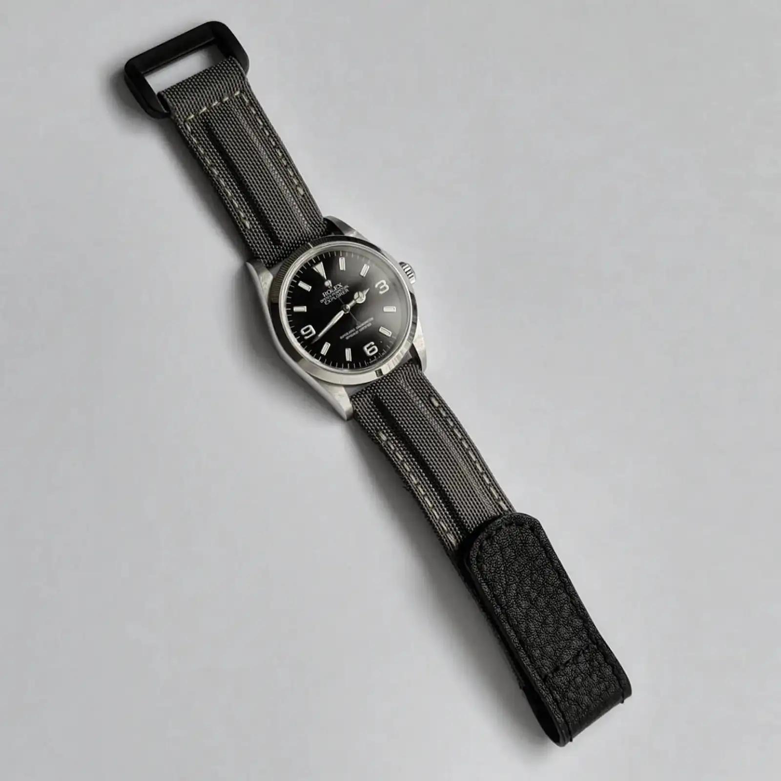 Rolex Canvas Strap – Dark Grey Kevlar Hook & Loop
