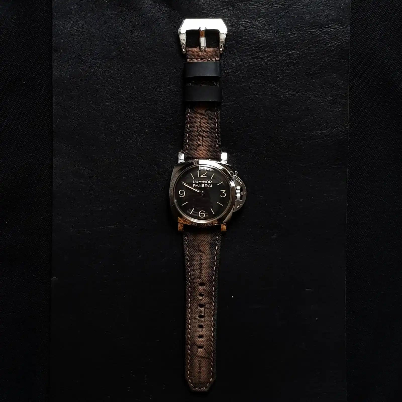 Panerai Canvas Strap – Brown Patina Scritto