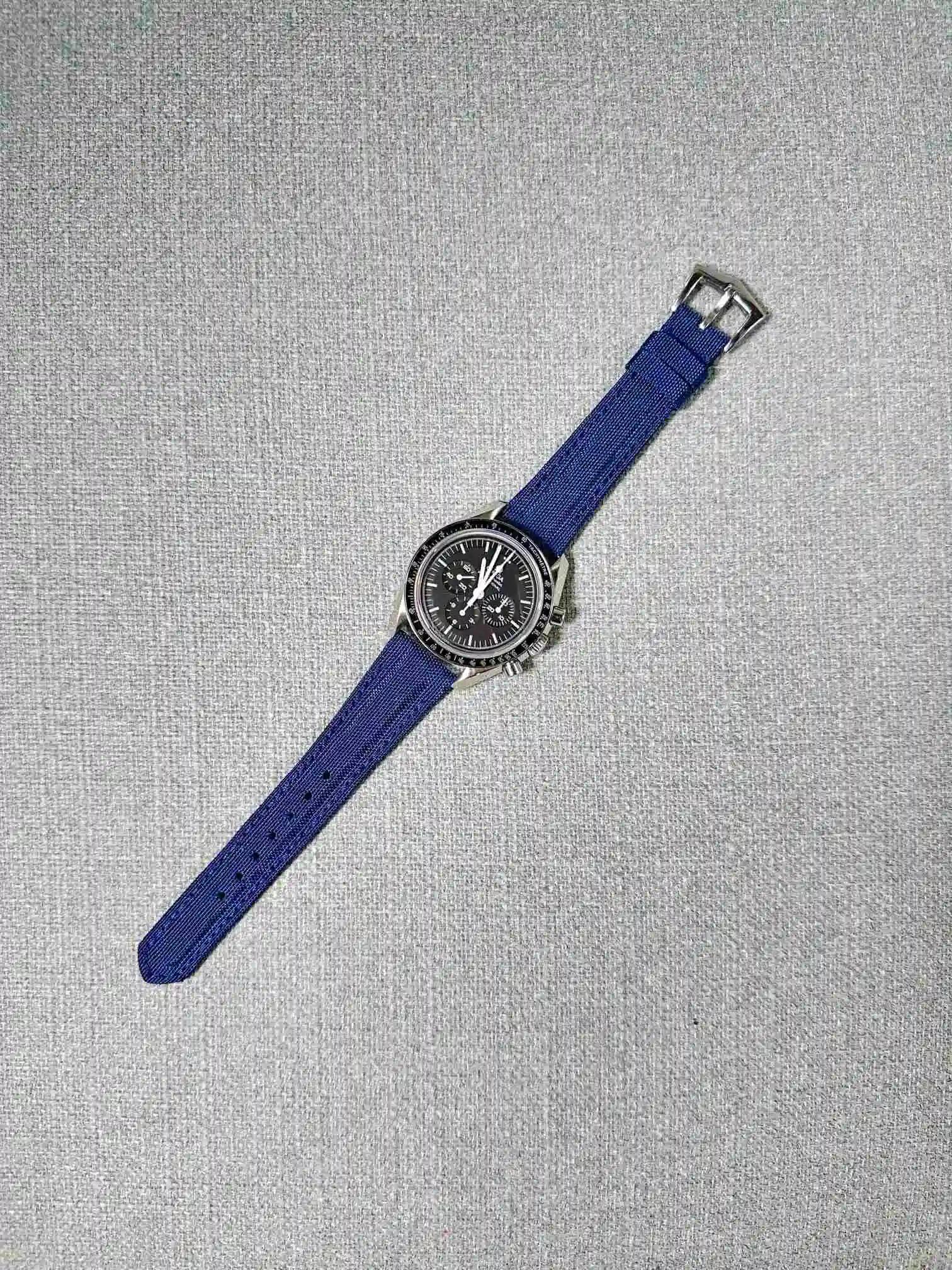 Omega Canvas Strap – Kevlar Blue