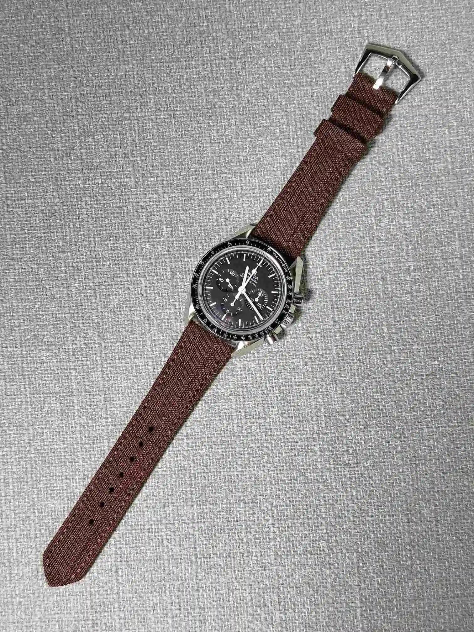 Omega Canvas Strap – Kevlar Dark Brown