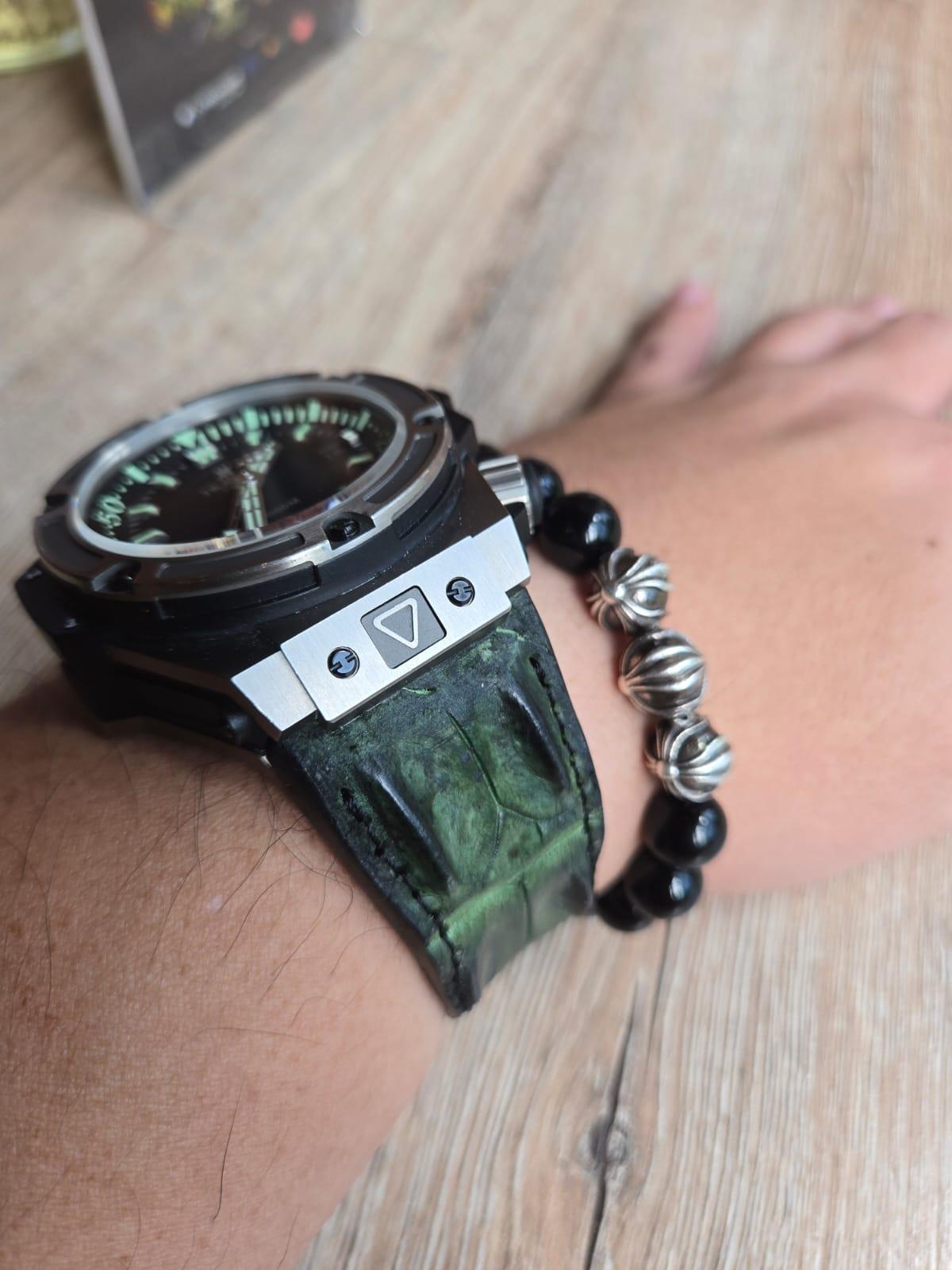 Hublot Crocodile Strap – Dark Green Double Hornback