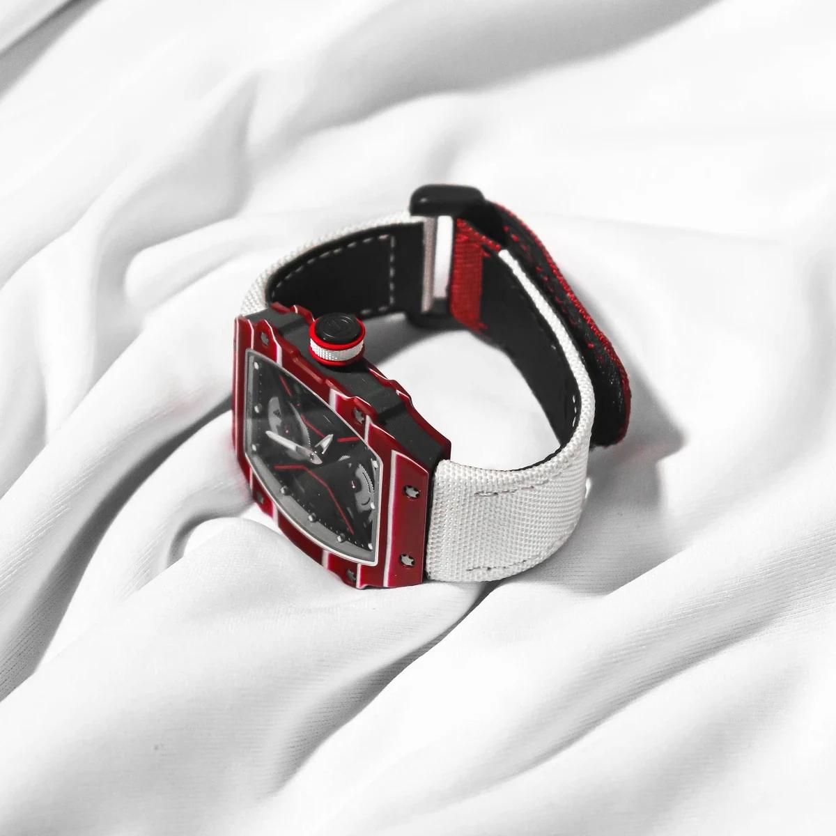 Gunny Straps - White Kevlar Velcro Style with Hook & Loop Strap on Ofteq watch