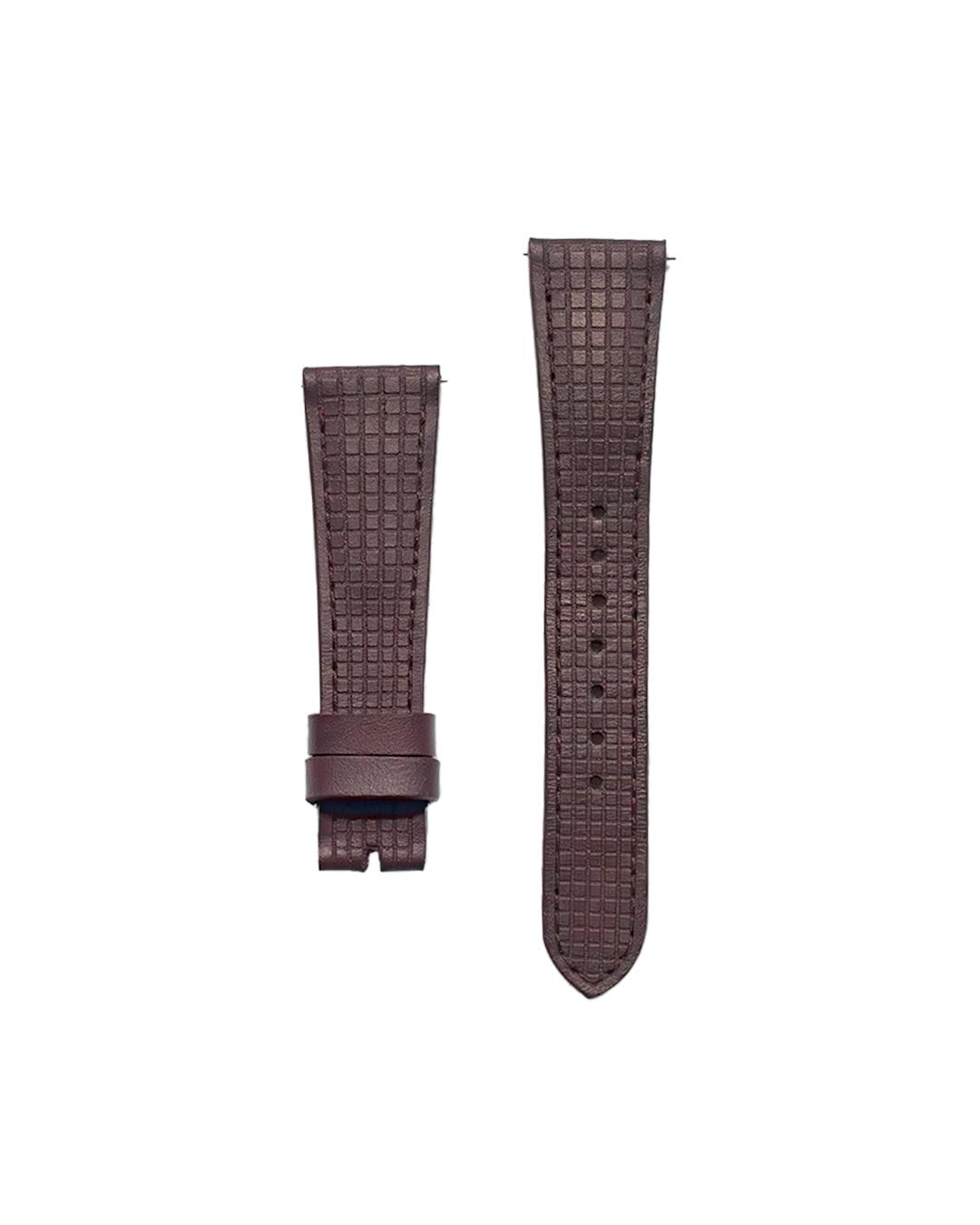 Chessboard Bordeaux – Leather Watch Strap